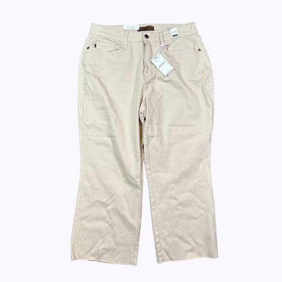 Judy Blue NWT White Cream Straight Leg Women's Garment Dyed Denim Jeans Size 14W - Picture 2 of 7